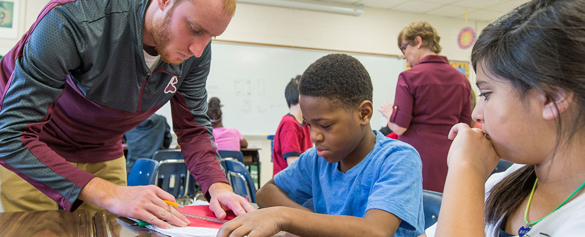 student in early education classroom