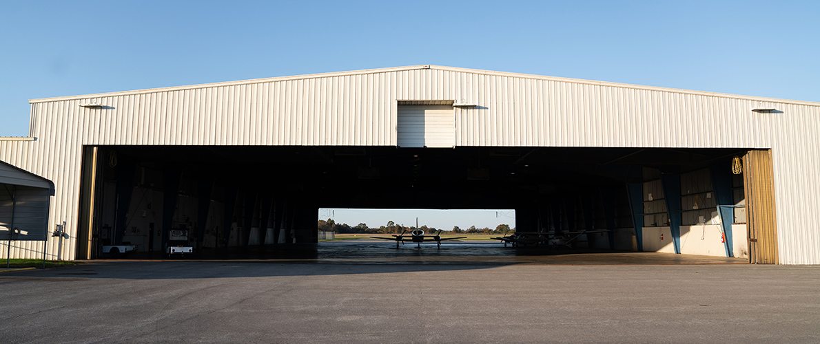 SIU Aviation fleet in the hanger at the Southern Illinois Airport