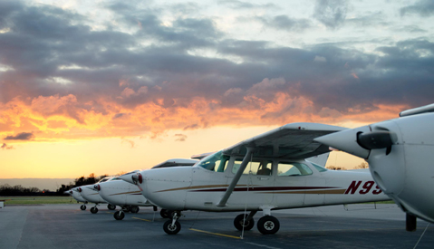 SIU Aviation Fleet at Sunset