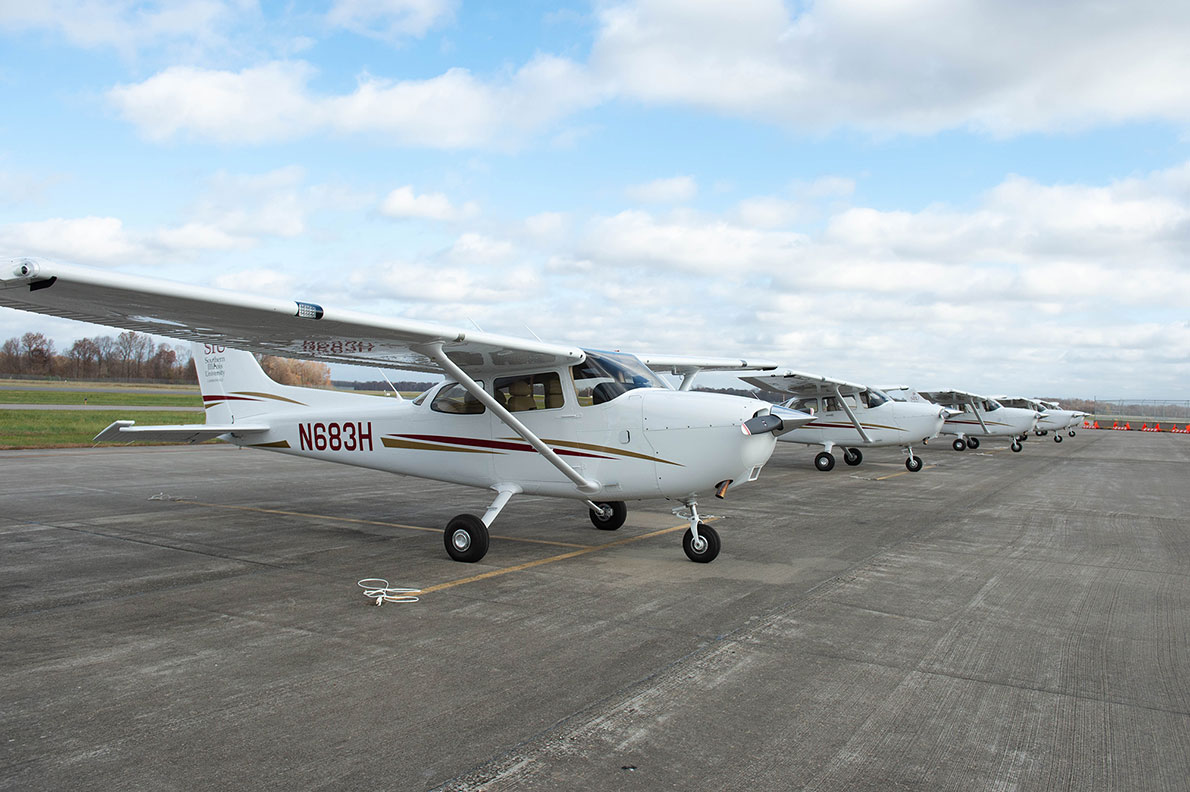 SIU Aviation Row of Planes