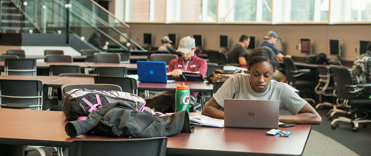 MPA students study on SIU campus.