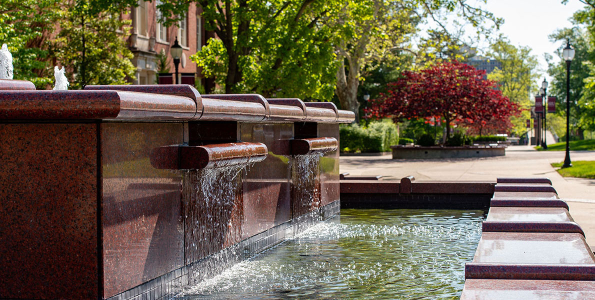 Fountain on SIU campus