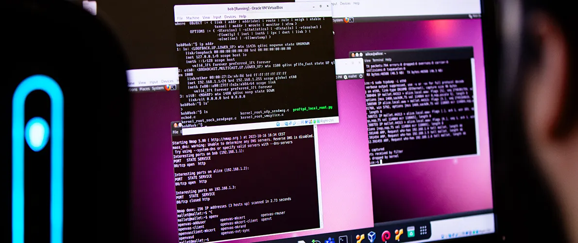 SIU Student works on computer code