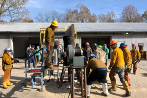 SIU Foundry Students working inside the building