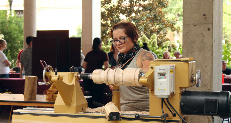 Student lathe demonstration