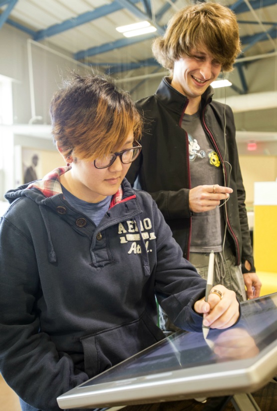 students in studio