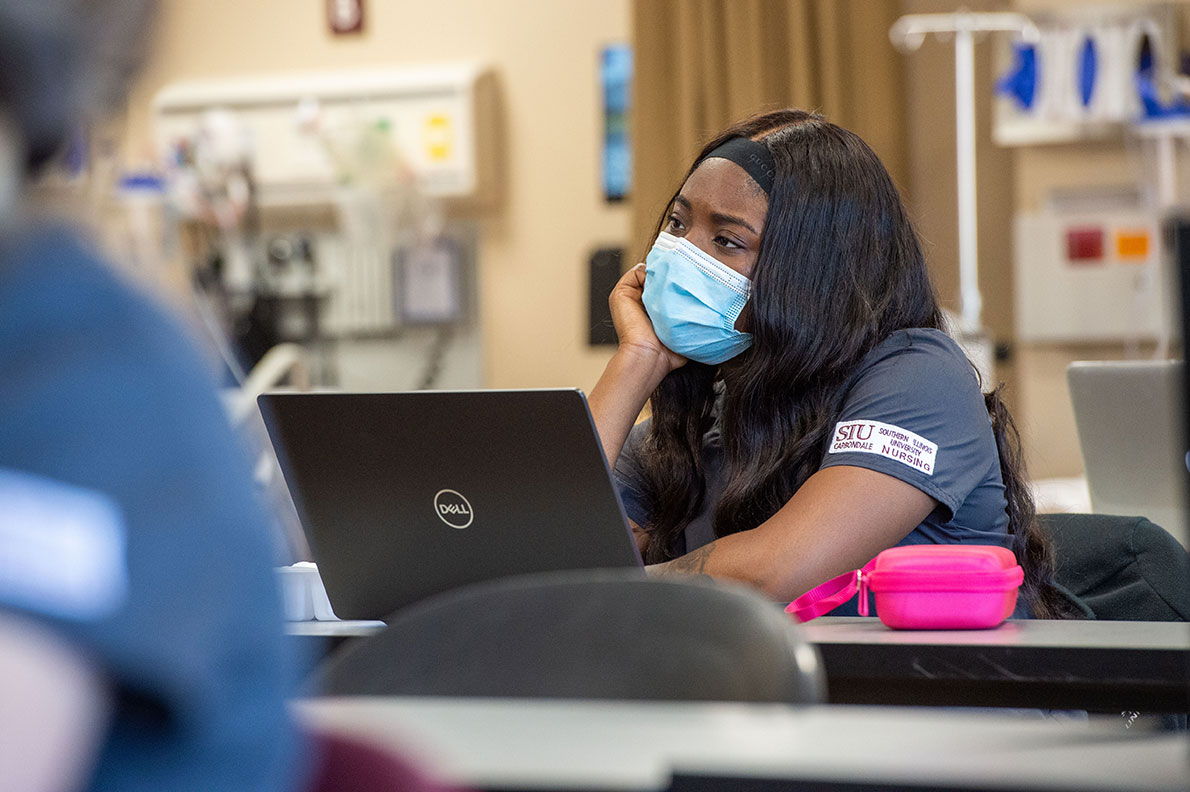 SIU nursing student in class