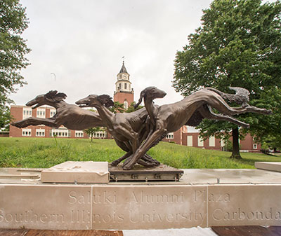 Alumni Saluki Dogs Statue