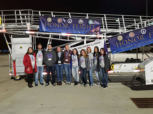 SIU Rec Professions Students after honor flight