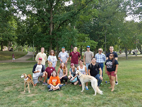 SIU Rec Professions Students with Saluki Dogs