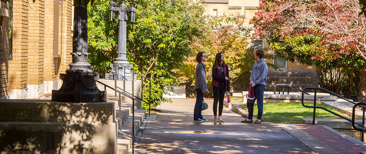 SIU social work students talking on campus