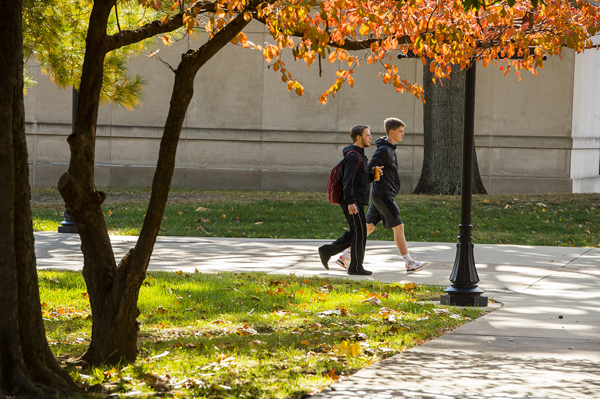 SIU students walking on campus