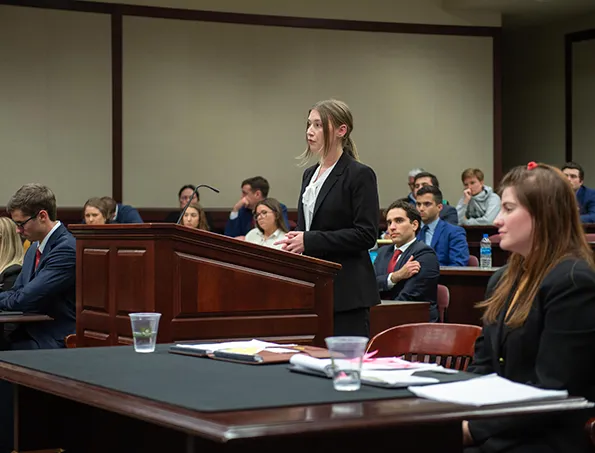 SIU Philosophy Pre-law students watch Law students in moot court