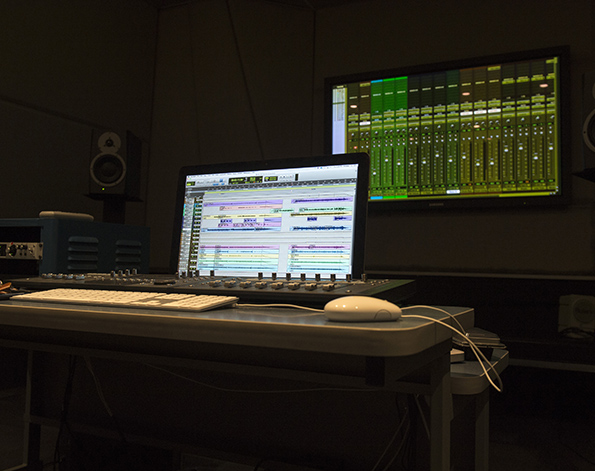 SIU School of Business sound mixing room