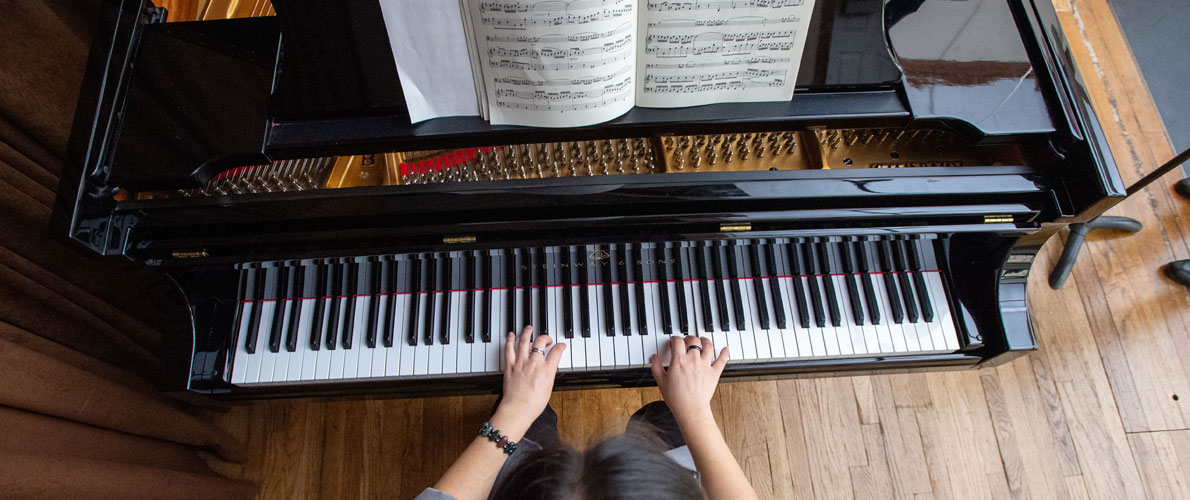 SIU Student Playing Piano