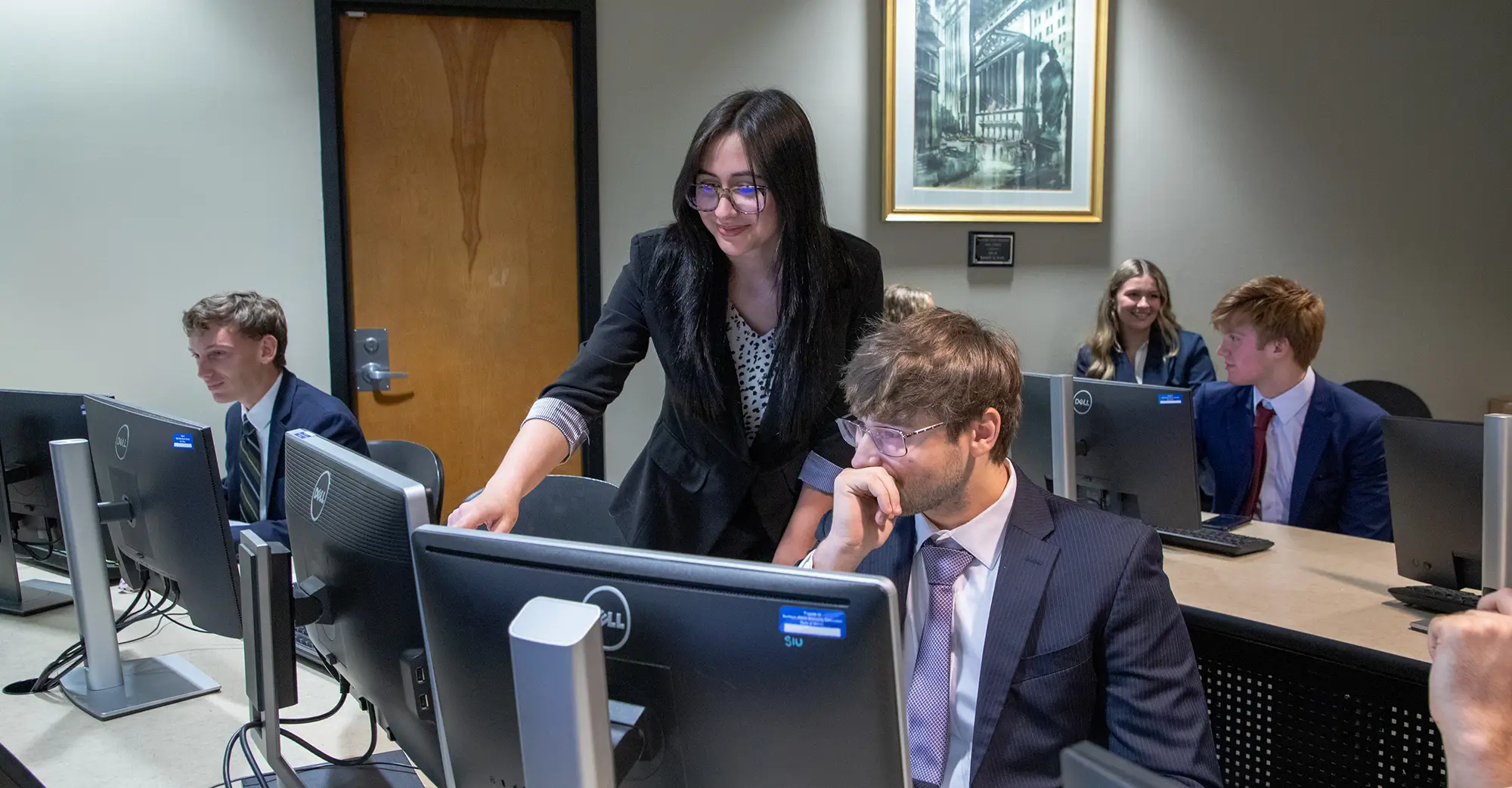 finance students in classroom