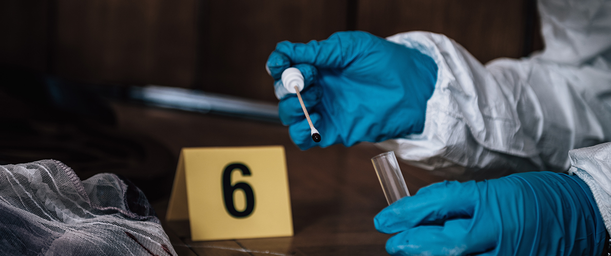 Person performing forensics