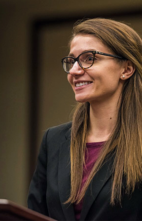 student in courtroom