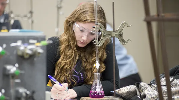 SIU student in lab