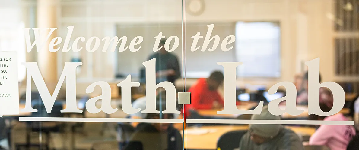 SIU math students and faculty in the Math Lab in Morris Library